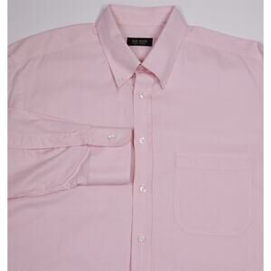 Jay Kos New York Pink White Check Cotton Dress Shirt (44) 17.5-34/35